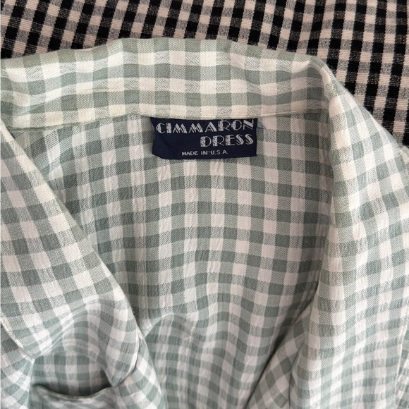 Vintage Pastel Green & Off White Gingham Button Up Vest No Size Summer Casual - Picture 5 of 11